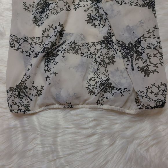 Zara Basic | Butterfly Sleeve Sheer Blouse sz sm - Picture 4 of 5